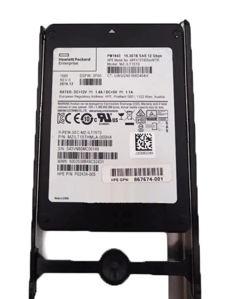 HPE P08728-001 3par 9000 15.36TB SAS 12Gbps 2.5inch Internal SSD. | USED
