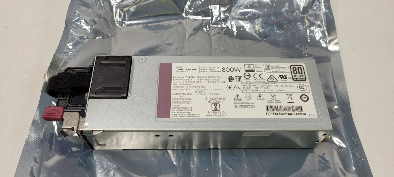 HPE P38995-B21 P39385-001 800W Flex Spot Platinum Power Supply HPE