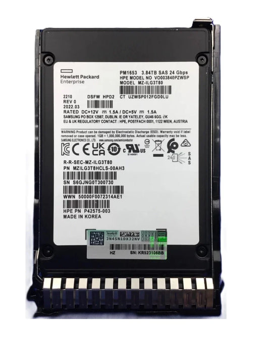 HPE P42498-003 3.84 TB Read Intensive SSD SAS 24Gb/s | USED