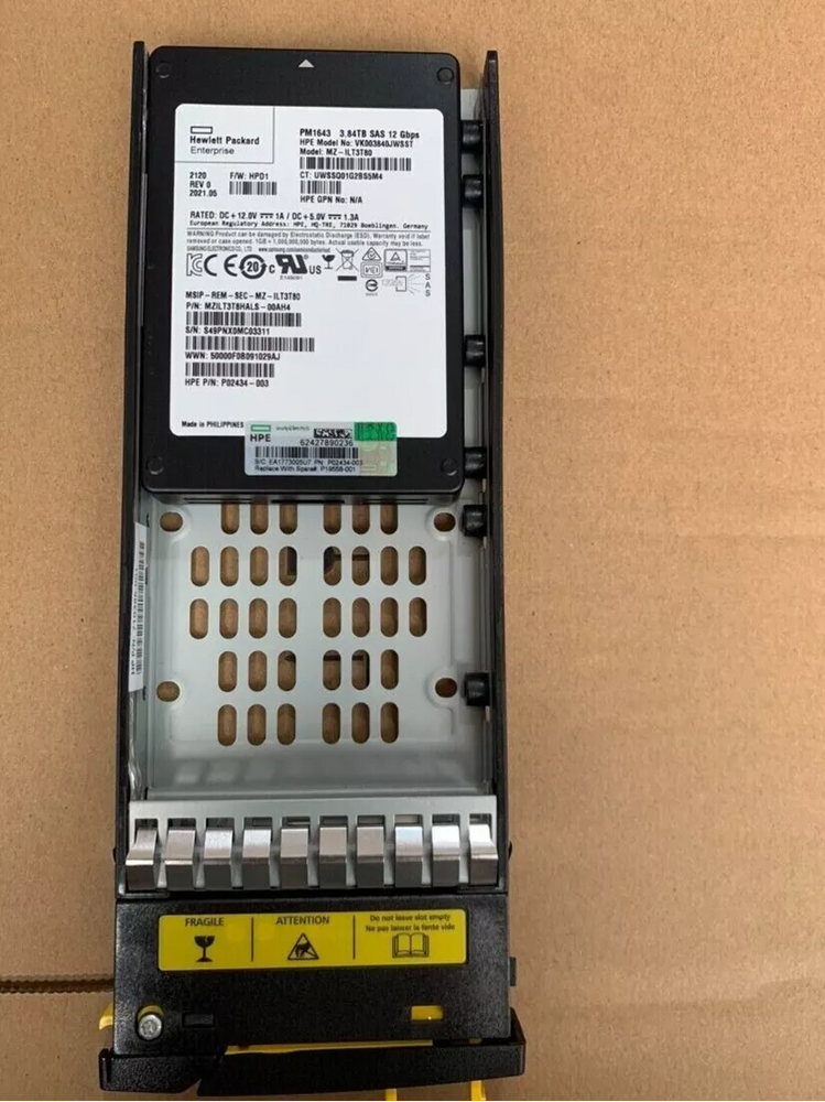 HPE P55683-003 MSA 3.84TB SAS 12G Read Intensive sff 2.5inch M2 SSD | USED