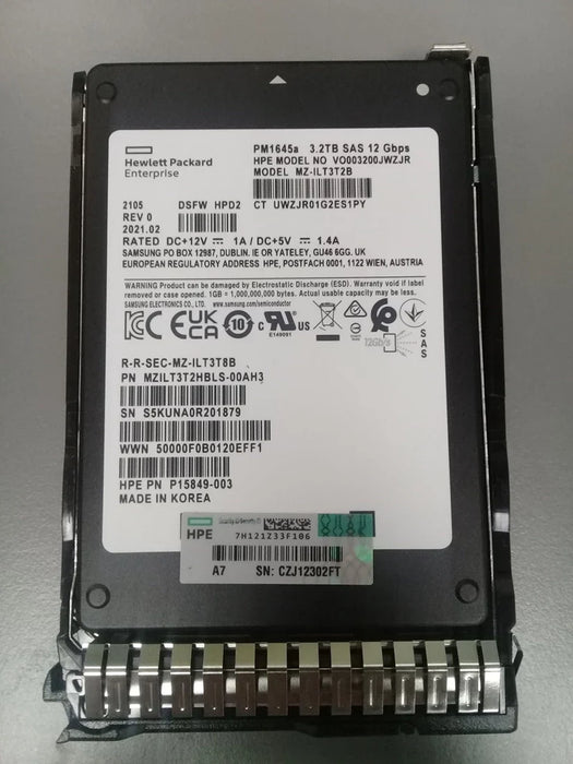 HPE PM1645A P15849-003 Mixed Use SSD 3.2 TB SAS 12Gb/s | USED