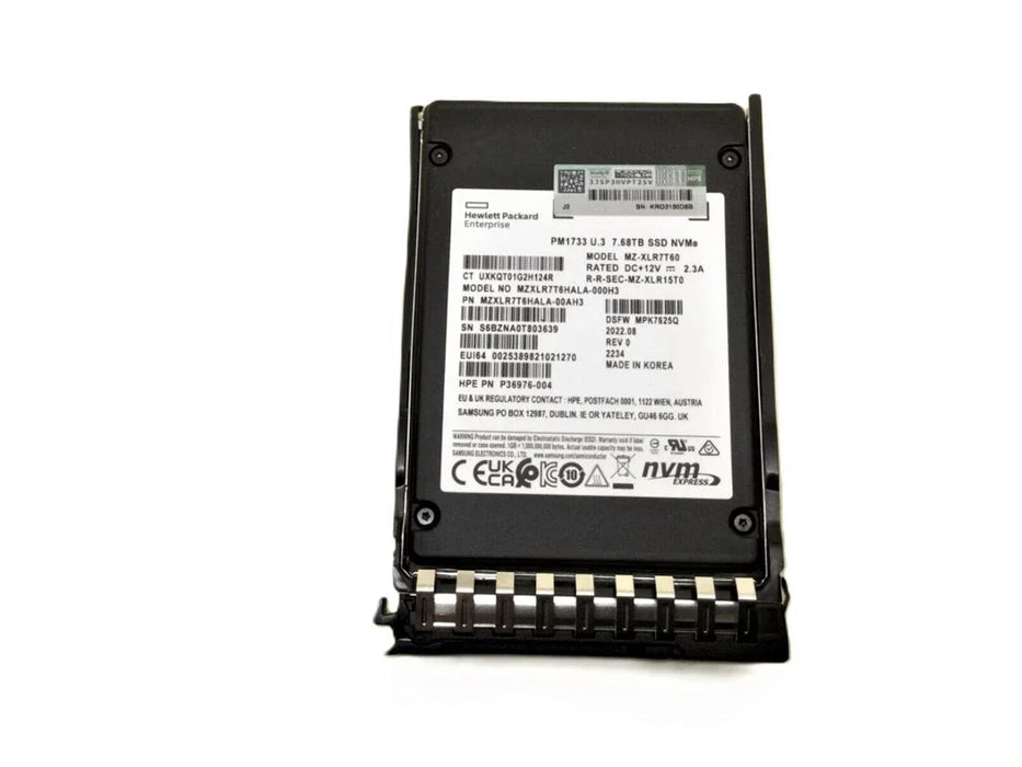 HPE PM1733 P36976-004 SSD 7.68 TB PCIe 4.0 x4 (NVMe) | USED