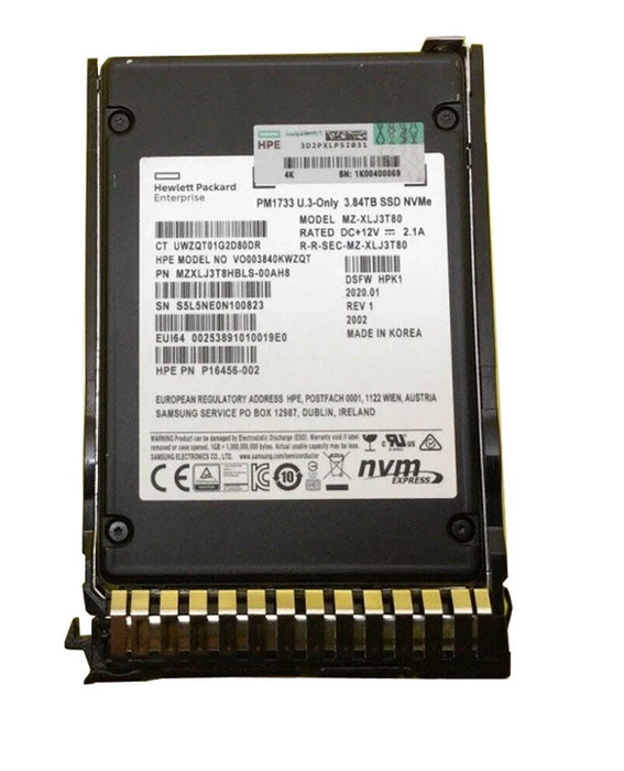 HPE PM1733 VO003840KWZQT SSD 3.84 TB Pci Express 4.0 X4 (NVMe) | USED