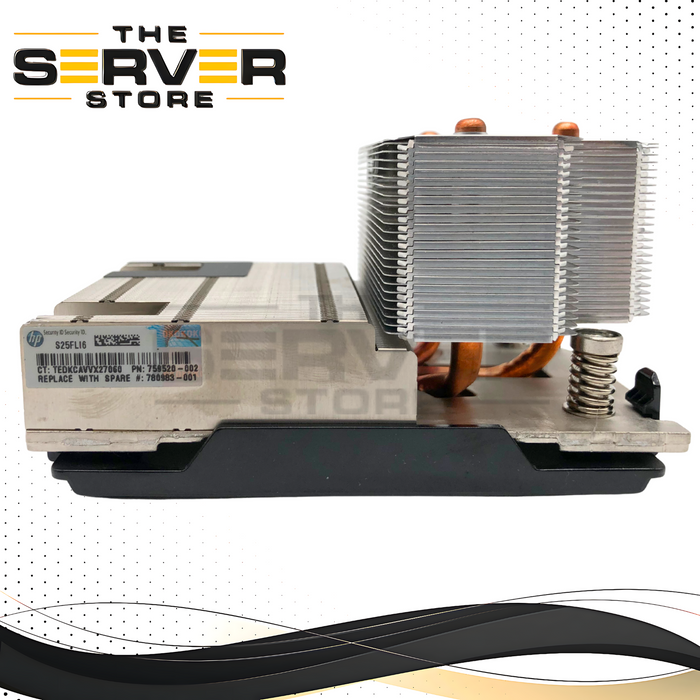 HPE ProLiant DL380 Gen9 Server Standard CPU Heatsink Assembly. P/N: 6043B0147601A3, 777291-001, 759520-002, 780983-001, 747607-001.