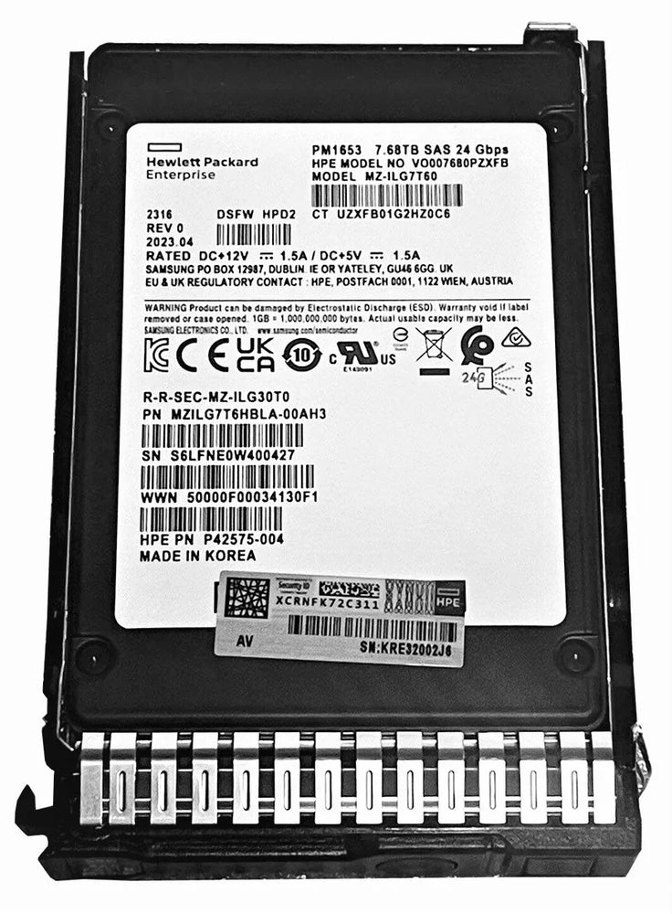 HPE VO007680PZXFB 7.68TB SAS 12G 2.5 Inch Sff RI Solid State Drive | USED