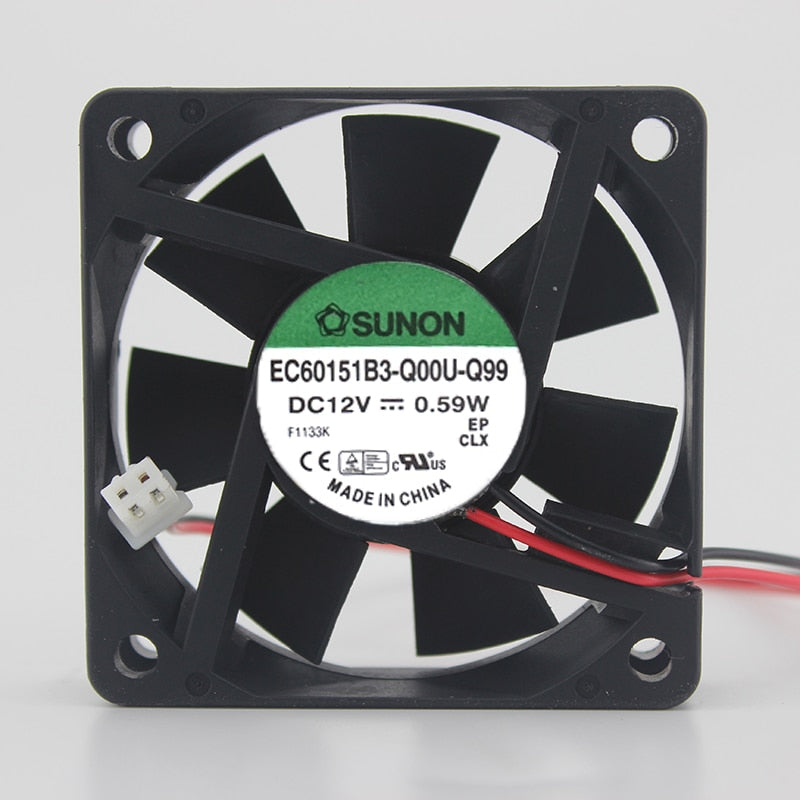 EC60151B3-Q00U-Q99 60x60x15mm 12V DC Axial Cooling Fan