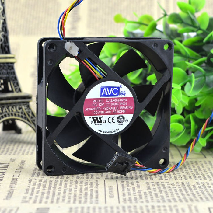 AVC DASA0820R2U 80x80x20mm 12V DC 0.6A 4-Wire Axial Cooling Fan