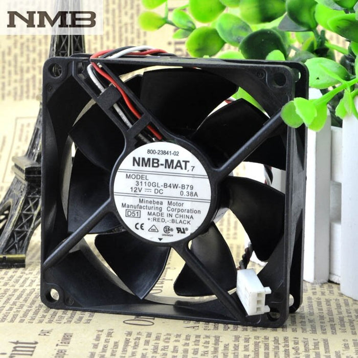 NMB 3110KL-04W-B79 80x80x25mm 12V DC 0.38A Axial Cooling Fan