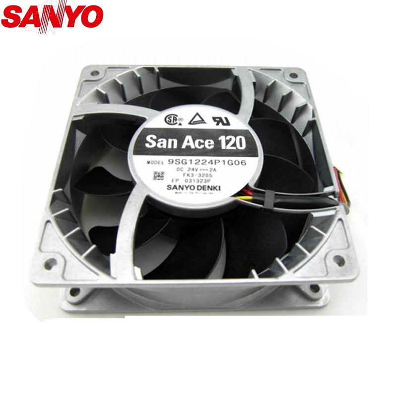 Sanyo Denki 9SG1224P1G06 120x120x38mm 24V DC 2.0A Axial Cooling Fan