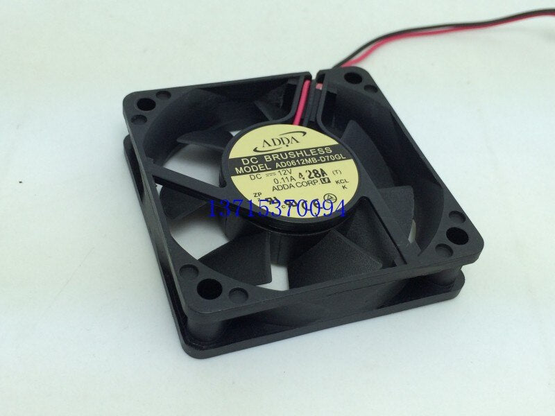 ADDA AD0612MB-D70GL 60x60x15mm 12V DC 0.11A Axial Cooling Fan