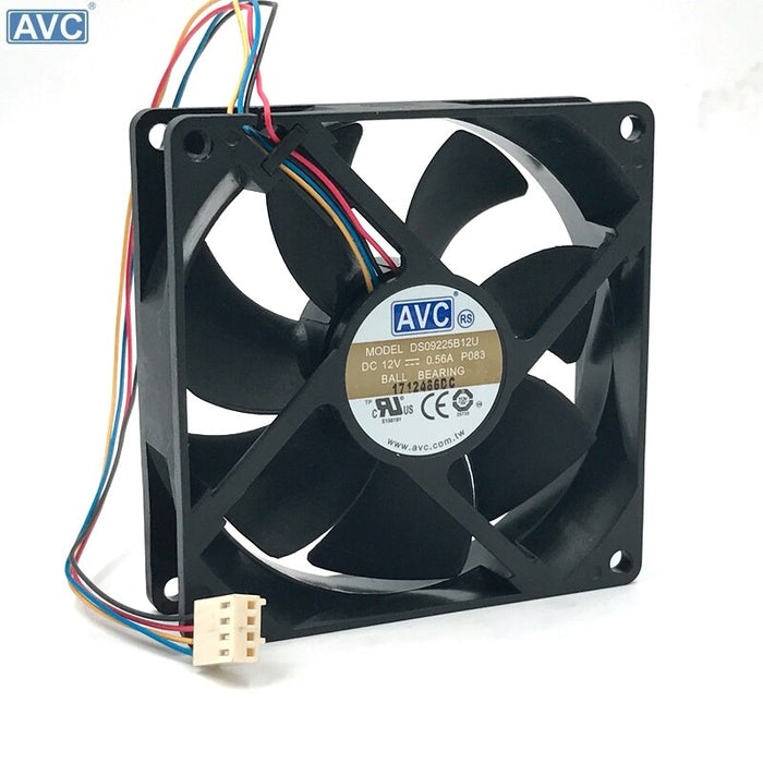 AVC DS09225B12U 90x90x25mm 4-Wire Axial Cooling Fan