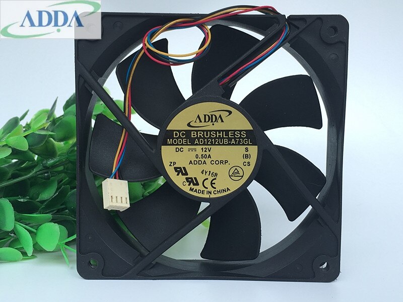 ADDA AD1212UB-A73GL 120x120x25mm 12V DC 0.50A 4-Wire Axial Cooling Fan
