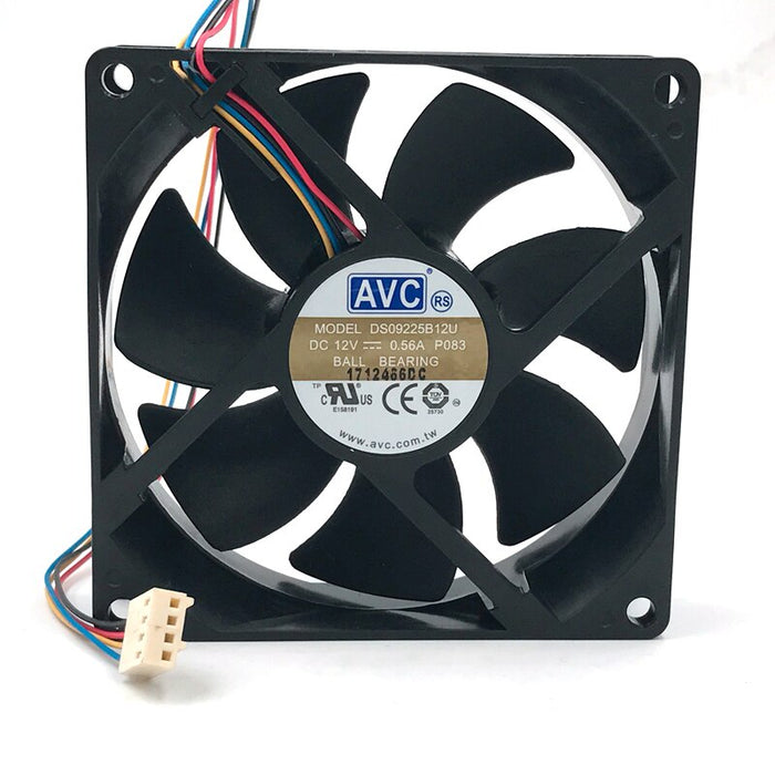 AVC DS09225B12U 90x90x25mm 4-Wire Axial Cooling Fan