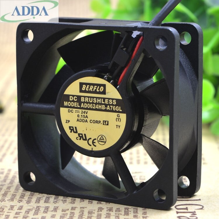 ADDA AD0624HB-A76GL 60x60x25mm 24V DC 0.15A Axial Cooling Fan