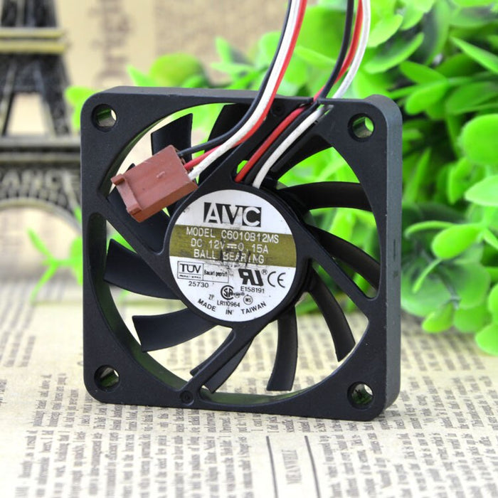 AVC C6010B12MS 60x60x10mm 12V DC 0.15A Axial Cooling Fan