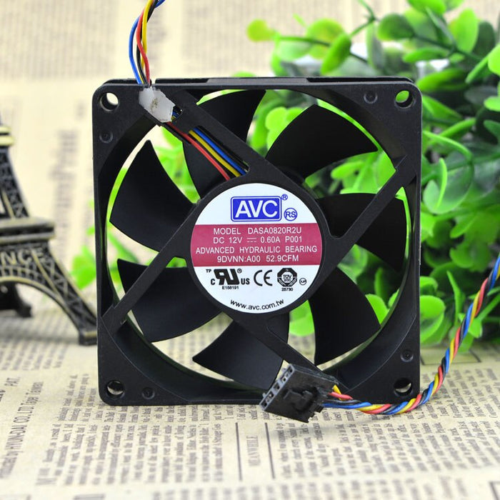AVC DASA0820R2U 80x80x20mm 12V DC 0.6A 4-Wire Axial Cooling Fan