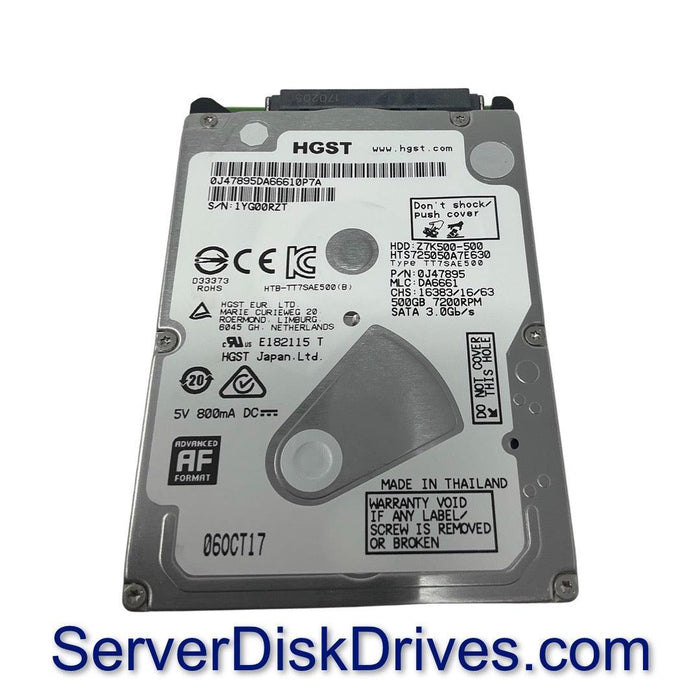 HTS725050A7E630 — Hitachi 500GB 7200RPM 3Gb/s 2.5" SATA Laptop Ha