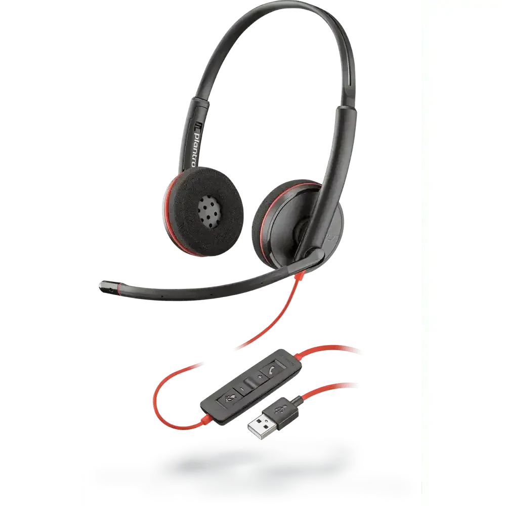 Poly Blackwire 3220 USB-C Stereo Headset w/ USB-A Adapter 8X228AA 209745-201 - New