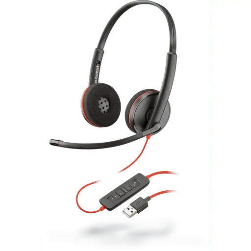 Poly Blackwire 3220 USB-C Stereo Headset w/ USB-A Adapter 8X228AA 209745-201 - New