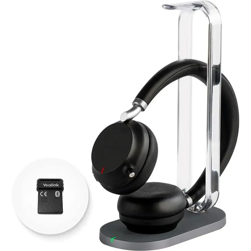 Yealink BH72 Lite USB-A Bluetooth Wireless Headset with Charging Stand Bundle - Black (BH72-LITE-B-BUN) - New