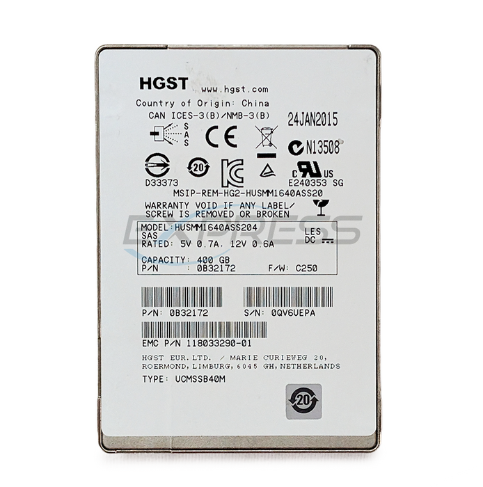 Hitachi 2.5" 400GB SAS 12Gbps SSD | HUSMM1640ASS204