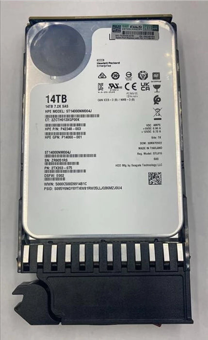 Hpe P11785-001 Msa 14Tb 7.2k Sas 12g Lff 512e Hdd F/s | USED
