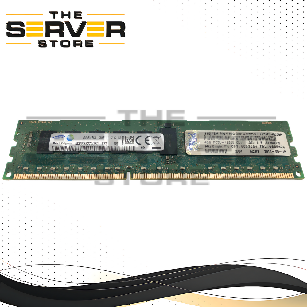 IBM 4GB 1Rx4 PC3-12800R DDR3 1600MHz ECC REG Server Memory Module 00D5026