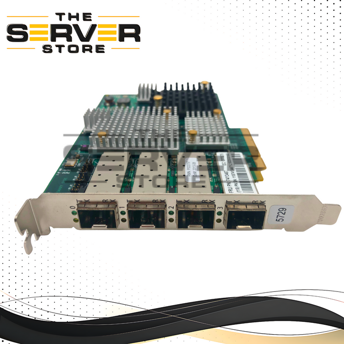 IBM Emulex LPE12004 8Gb/s Quad-Port Fibre Channel (FC) Host Bus Adapter (HBA) for POWER Systems. Feature Code: 5729. P/N: 74Y3467.