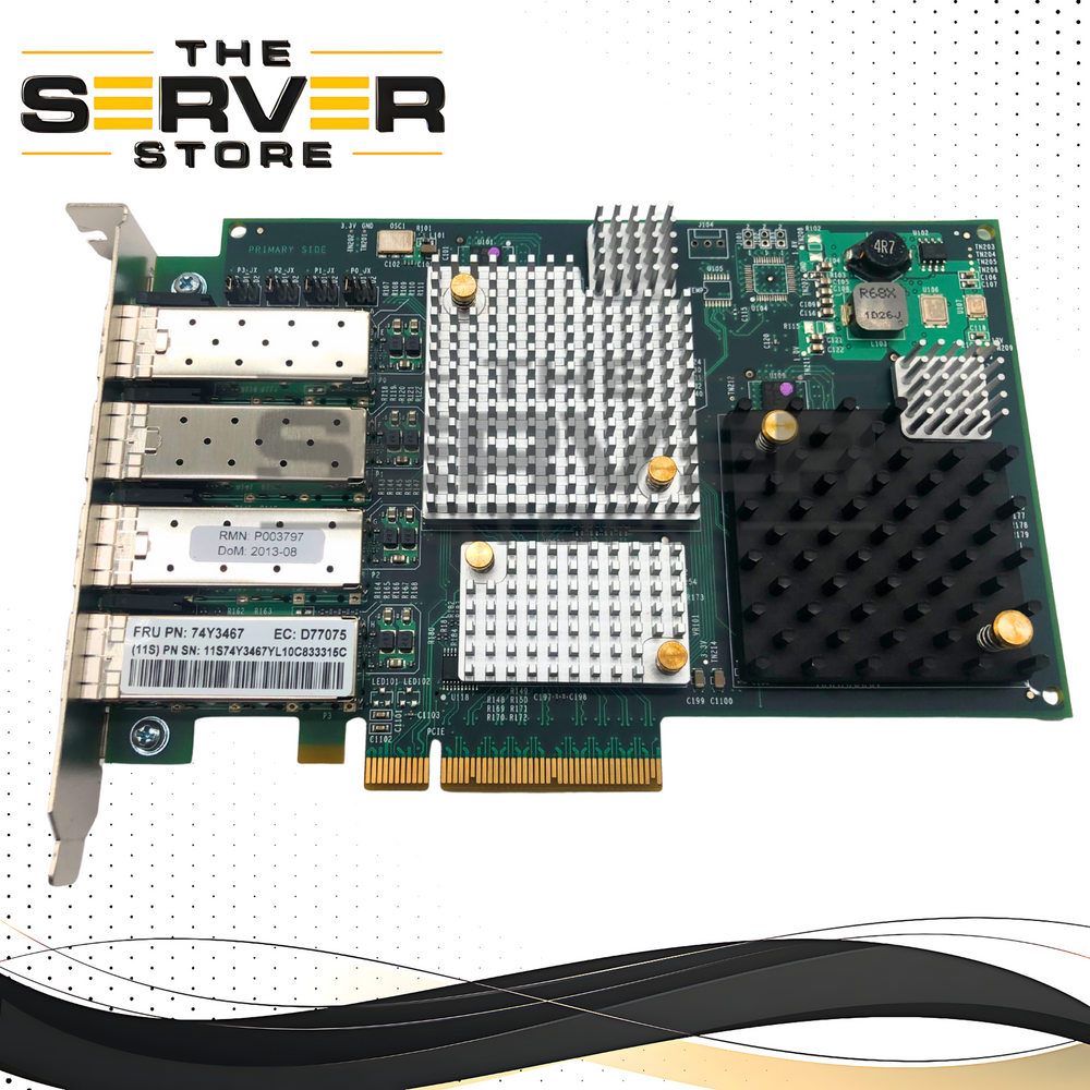 IBM Emulex LPE12004 8Gb/s Quad-Port Fibre Channel (FC) Host Bus Adapter (HBA) for POWER Systems. Feature Code: 5729. P/N: 74Y3467.
