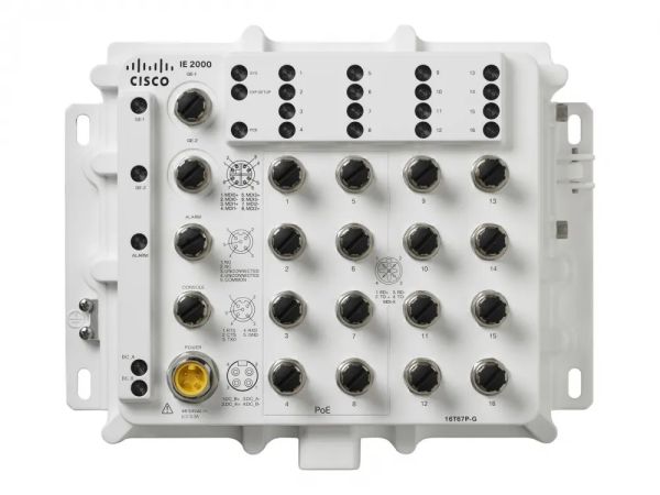 IE-2000-16T67P-G-E - Cisco IE-2000 Series 16-Ports 10/100BASE-T M12 Layer 2 Wall-Mountable Managed Rugged Switch