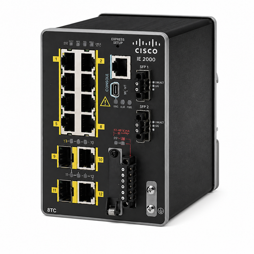 IE-2000-8TC-B Cisco IE 2000 Series 10 port Switch - 8x10/100 BaseT/2x10/100 Uplinks