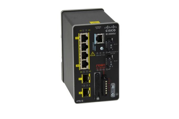 IE-2000U-4TS-G - Cisco IE-2000 Series 4-Ports 10/100/1000BASE-T Ethernet Layer 2 DIN Rail-mountable Managed Rugged Switch with 2-Ports SFP