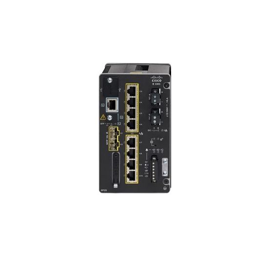 IE-3300-8U2X-A - Cisco Catalyst IE3300 Series 8-Ports 10/100/1000BASE-T Ethernet Layer 3 DIN Rail-mountable Rugged Switch with 2-Ports SFP+