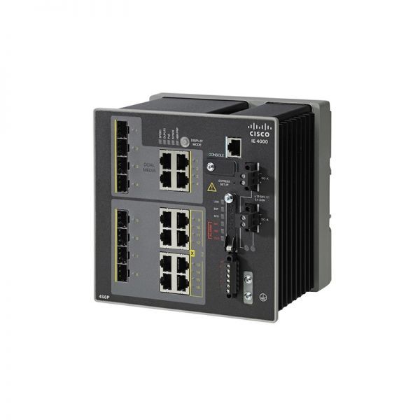 IE-4000-4S8P4G-E - Cisco Catalyst IE-4000 Series 8-Ports 10/100/1000BASE-T PoE+ Layer 2 DIN Rail-mountable Managed Rugged Switch with 8-Ports SFP