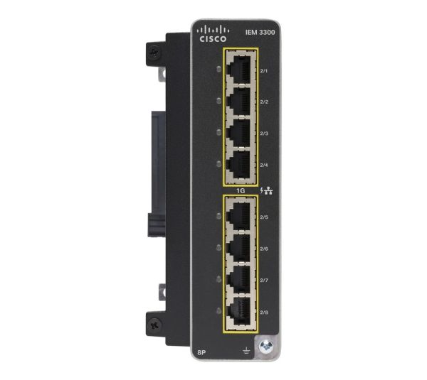 IEM-3300-8P= - Cisco 8-Ports 1GbE PoE+ Expansion Module for Catalyst IE3300 Series