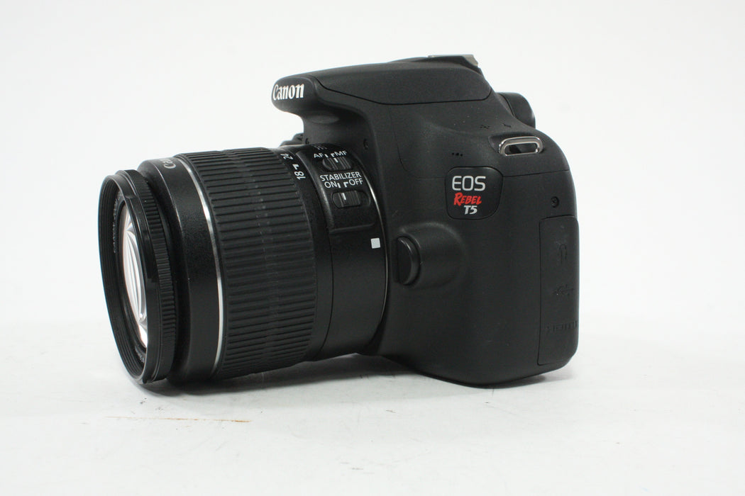 Canon Rebel T5 DSLR with 18-55mm f/3.5-5.6 IS II EF-S EF Lens w Shutter Count 2,473