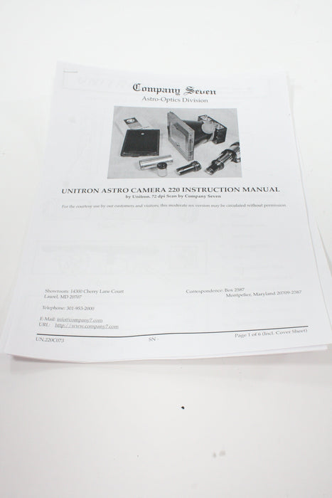 Unitron Astro-Camera (Model 220)