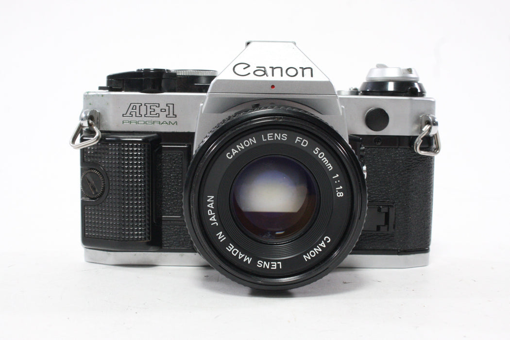 Canon AE-1 Program 35mm SLR Camera with 50mm f/1.8 FD Lens