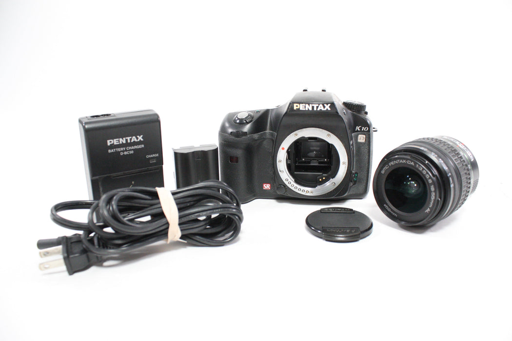 Pentax K10 D DSLR Camera with 18-55mm f/3.5-5.6 SMC Pentax-DA Lens with Shutter Count 6,783