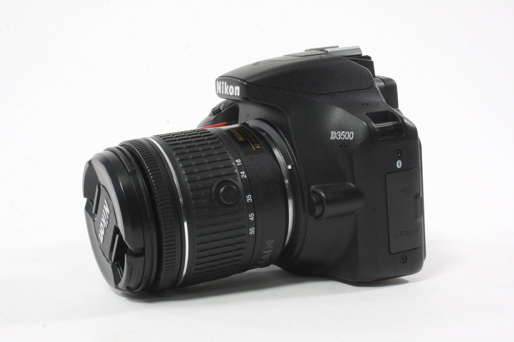 Nikon D3500 Digital with 18-55mm f/3.5-5.6 G VR AF-P DX NIKKOR for F Mount with a Shutter Count of 5,265