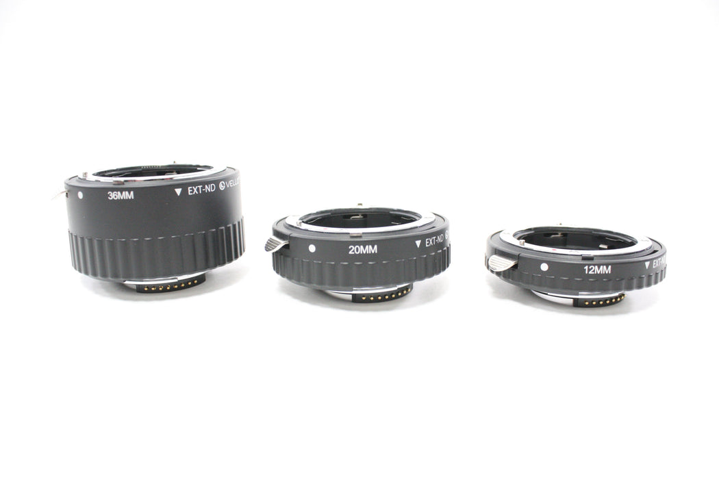 Vello Auto Focus Extension Tube Set for Nikon F Mount 12mm, 20mm, and 36mm
