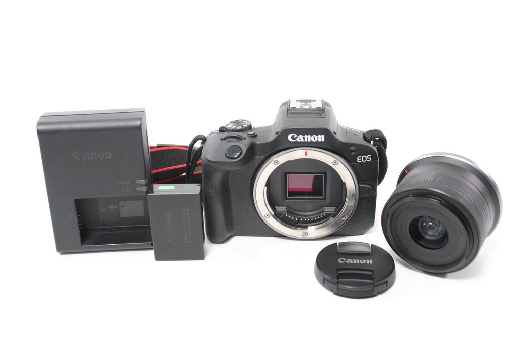 Canon R100 Digital Mirrorless Camera with 18-45mm f/4.5-6.3 IS STM RF-S Lens with Shutter Count Less Than 1,000