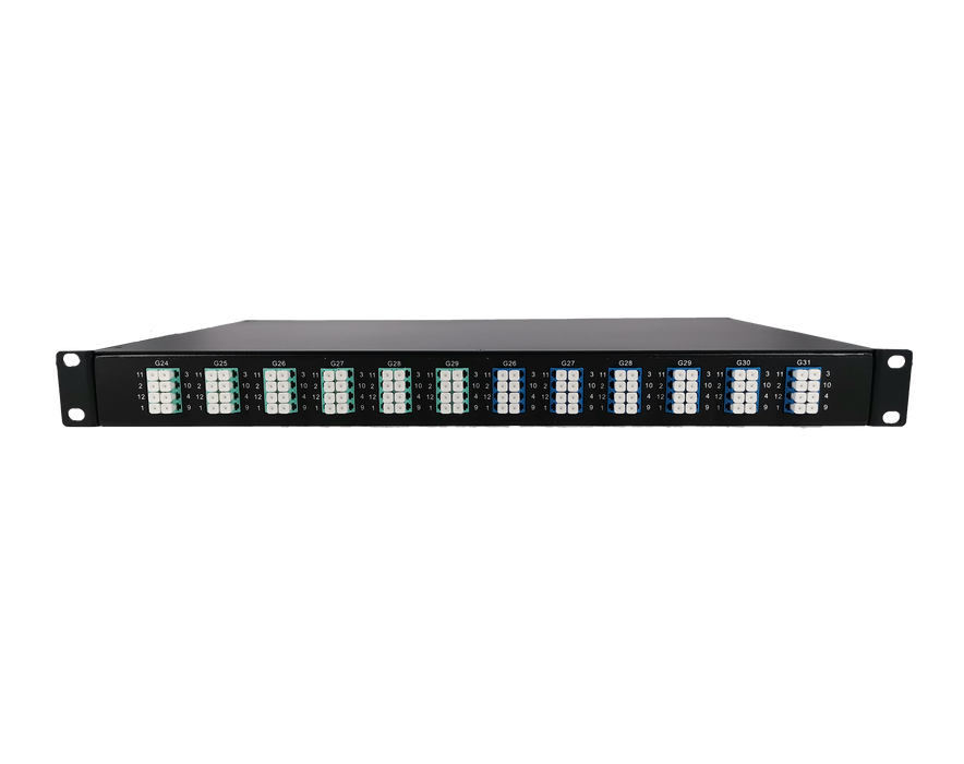 12x MTP®-8, 96 Fibers LC OS2 Single Mode, Universal Polarity, HD1U 1U Breakout Cassette, 40G/100G to 10G/25G