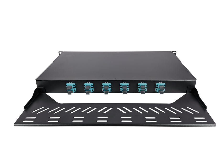 12x MTP-8, 96 Fibers LC OM4 Multimode, Universal Polarity, HD1U Breakout Cassette, 40G/100G to 10G/25G