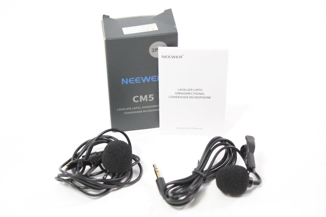 Neewer CM5 Lavalier Lapel Omnidirectional Condenser Microphone (2pcs)