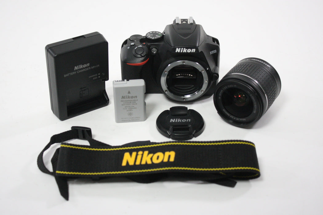 Nikon D3500 DSLR Camera with 18-55mm f/3.5-5.6 G DX VR AF-P Lens, Shutter Count 604