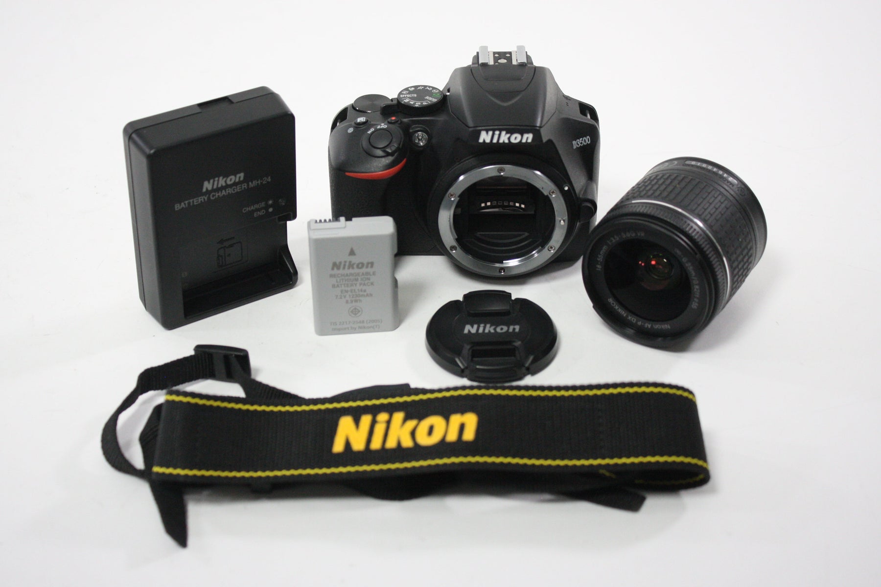 Nikon D3500 DSLR Camera with 18-55mm f/3.5-5.6 G DX VR AF-P Lens, Shutter Count 604
