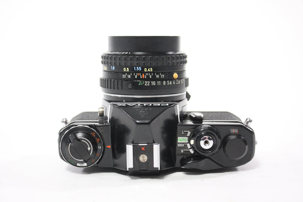 Pentax ME 35mm SLR Camera with Pentax-A 50mm f/1.7 SMC Lens