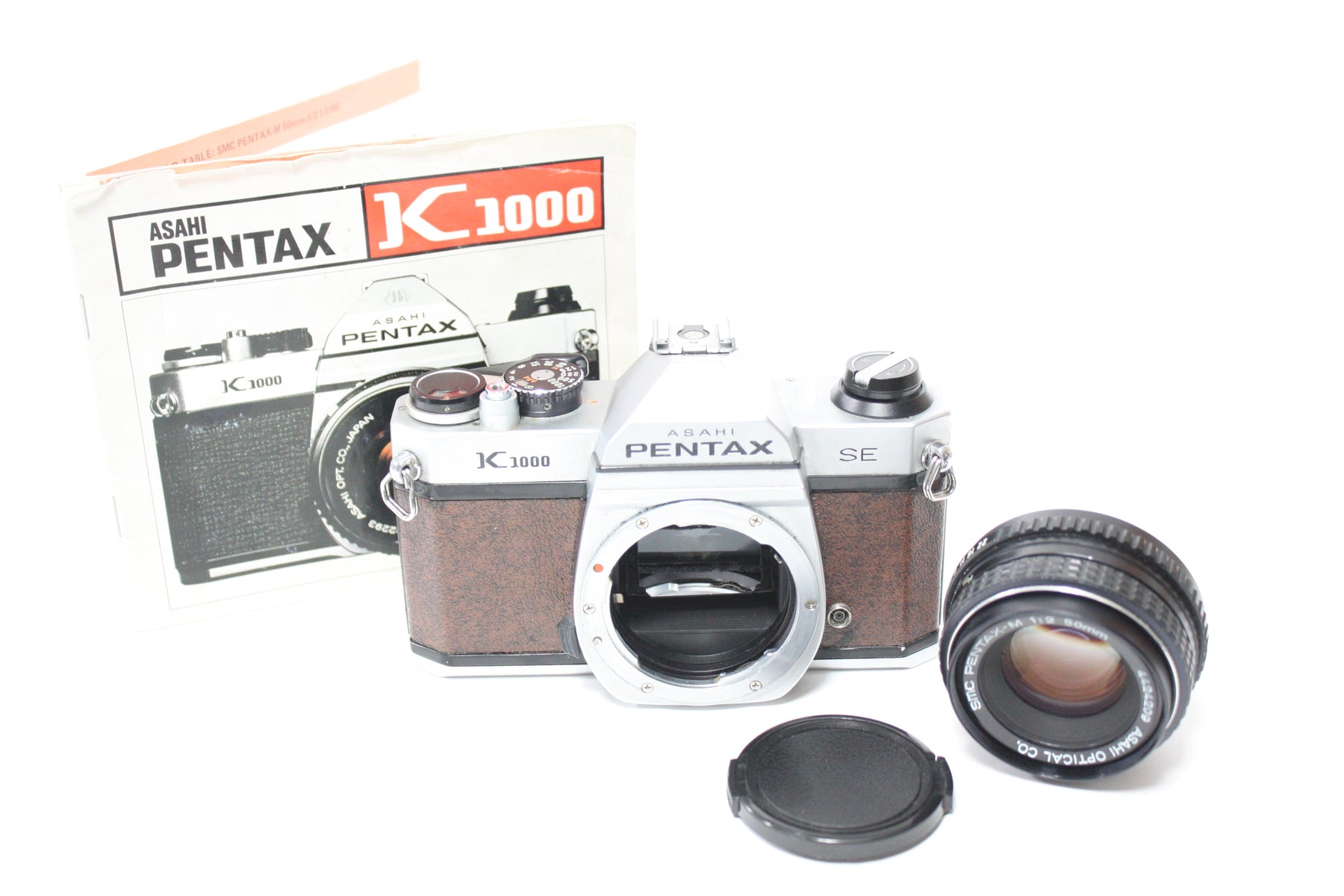 Pentax K1000 SE Brown 35mm SLR Camera Body with 50mm f/2 SMC Pentax-M Lens