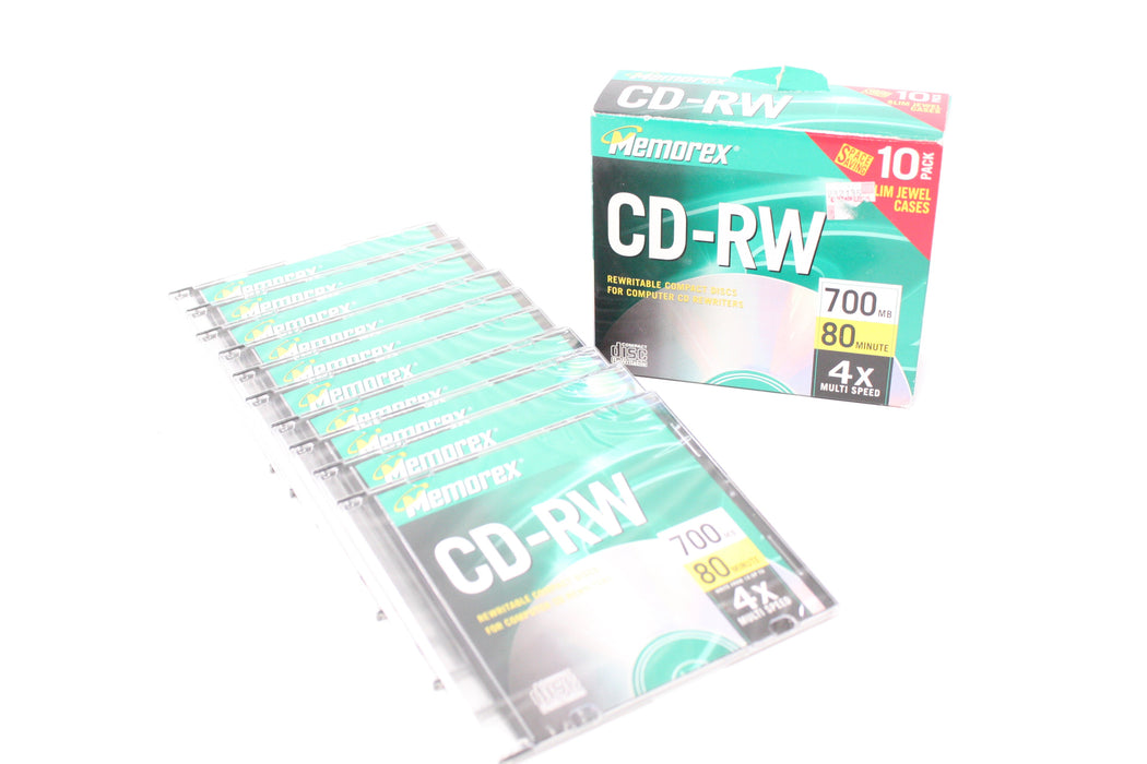 Memorex CD-RW Rewritable Compact Discs for Computer CD Rewriters 10 Pack